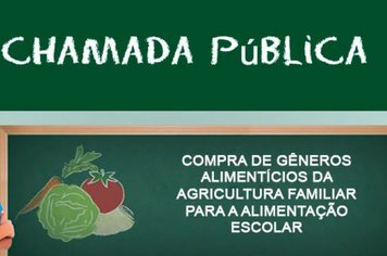 Chamamento publico para aquisição de gêneros alimentícios pela agricultura familiar .